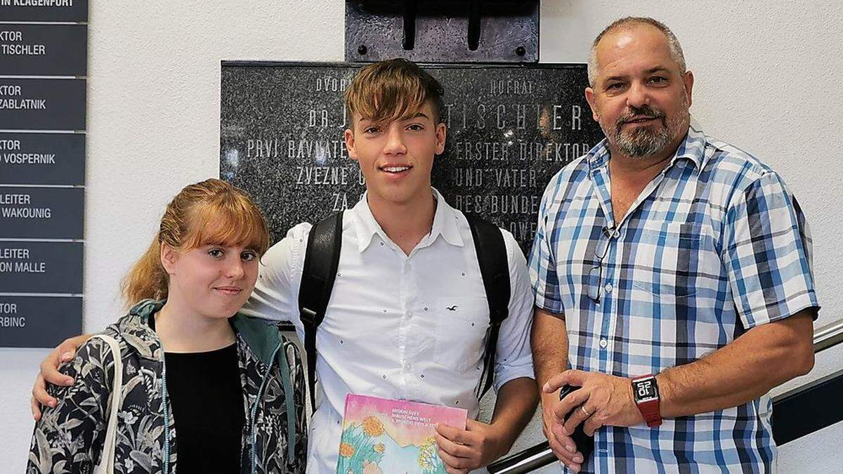 Isabell Seehase, Luka Podlipnig und ihr Lehrer Niko Ottowitz