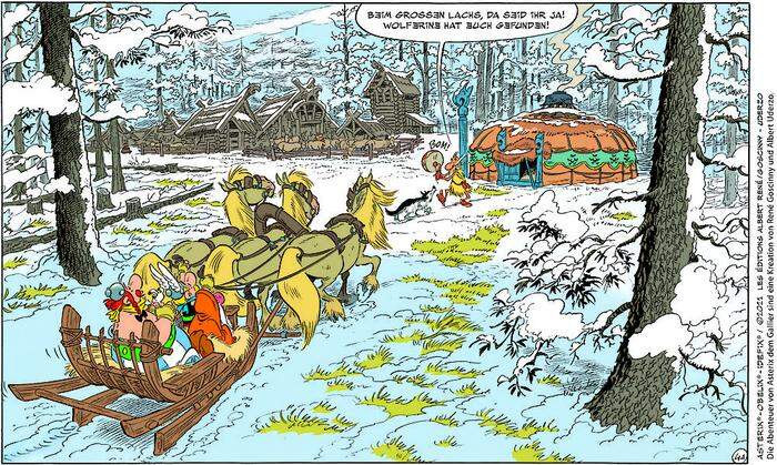 Asterix und Obelix erreichen das Dorf der Sarmaten