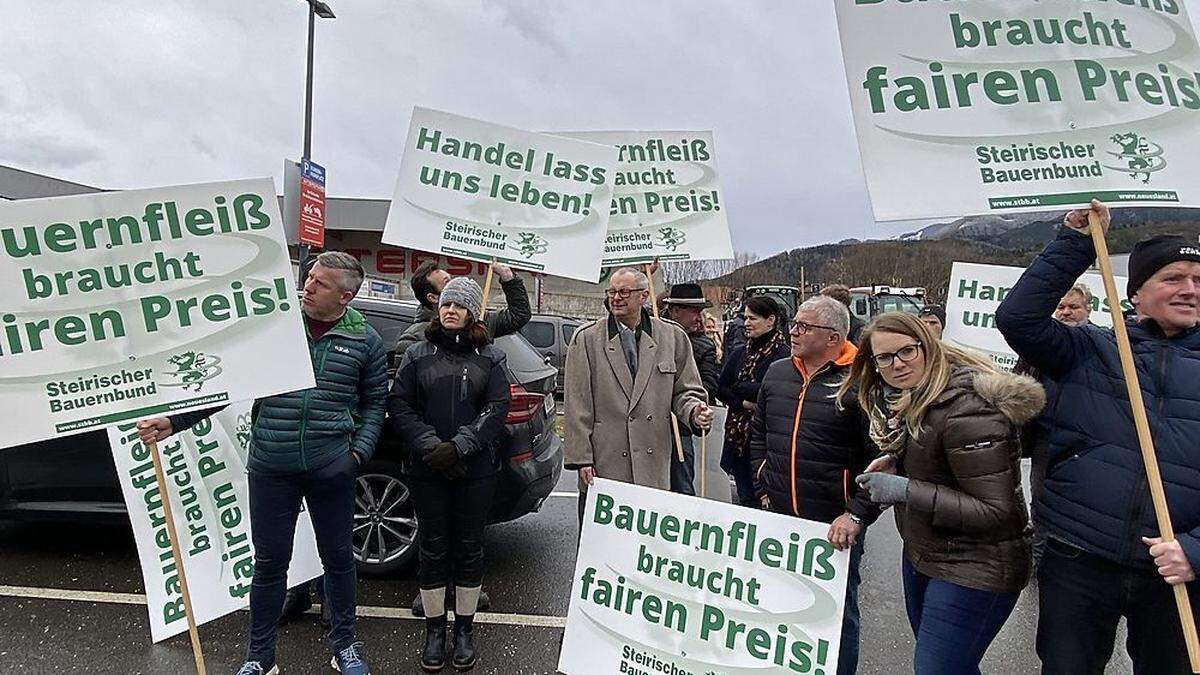 Milchbauern protestierten für höhere Preise