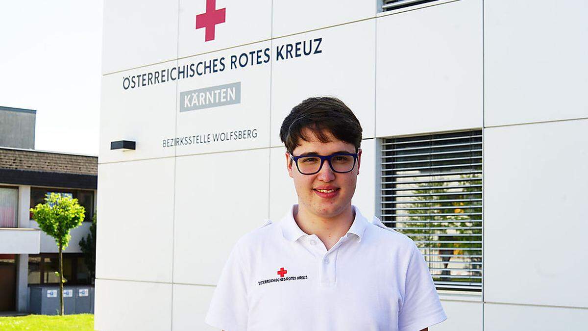 Raphael Krainbucher (20) aus St. Stefan verlängerte seinen Zivildienst beim Roten Kreuz in Wolfsberg