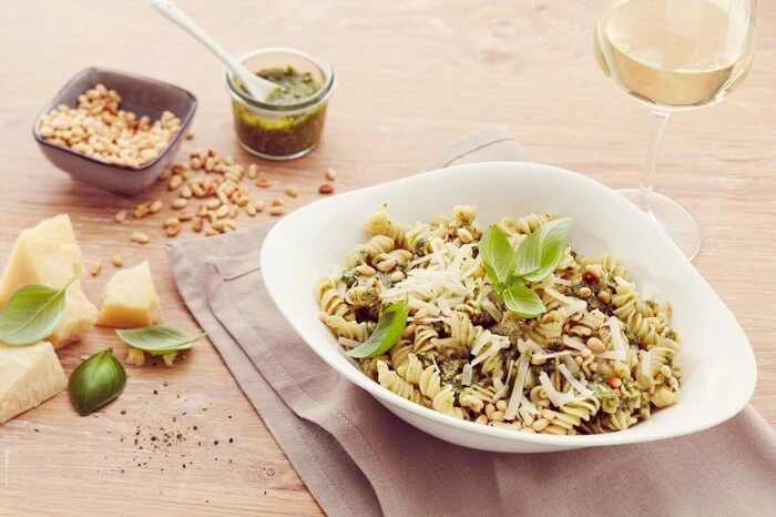 ... eine vegane Pasta Pesto Basilico sowie diese...