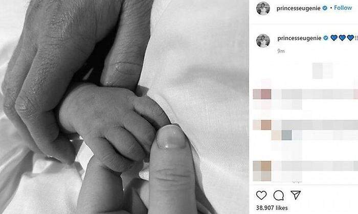Geburtsanzeige auf der Instagram-Seite der Prinzessin