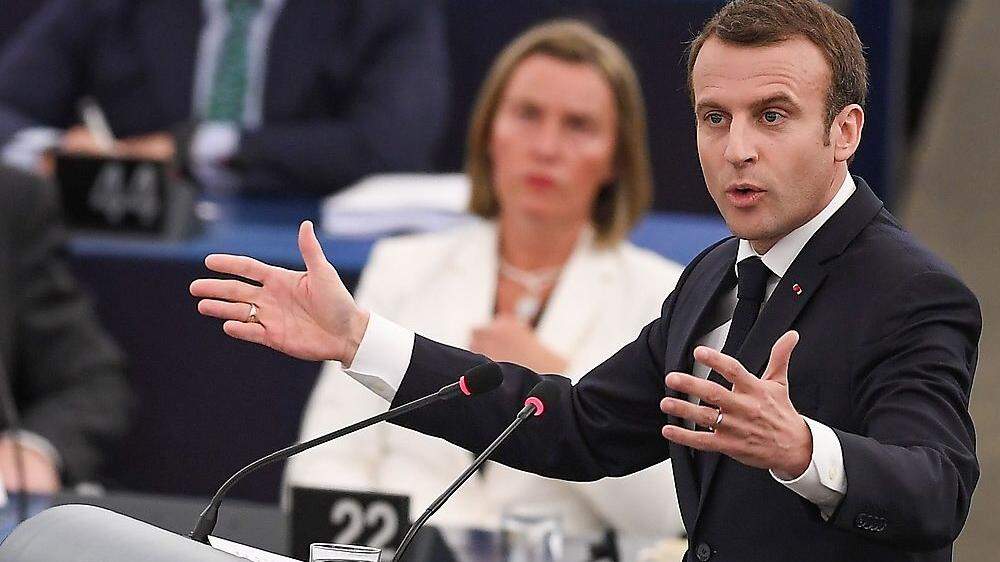 Emmanuel Macron vor dem Europaparlament 