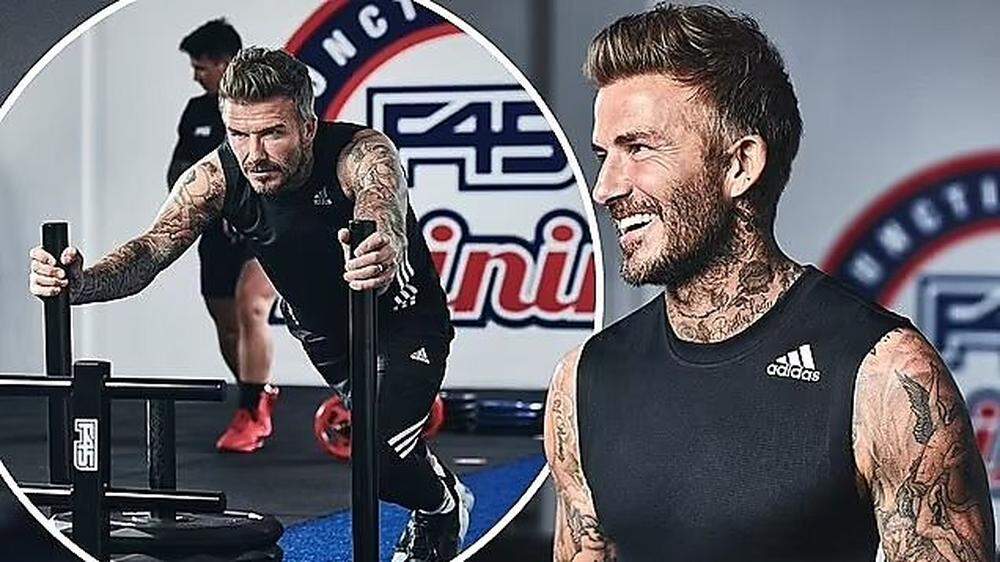 David Beckham ist noch immer gut in Form und hat gut lachen, bei 177,2 Millionen Euro Gage