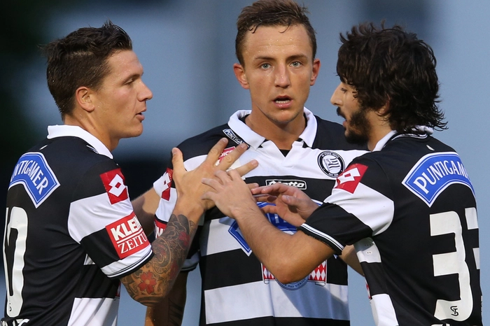 11. Juli 2014: Sturm setzte sich in Schwaz mit 4:0 durch. Djuricin - dreifach - und Beichler sorgten für die Tore. Im Achtelfinale war aber Schluss. Sturm scheiterte mit 0:1 an Rapid.