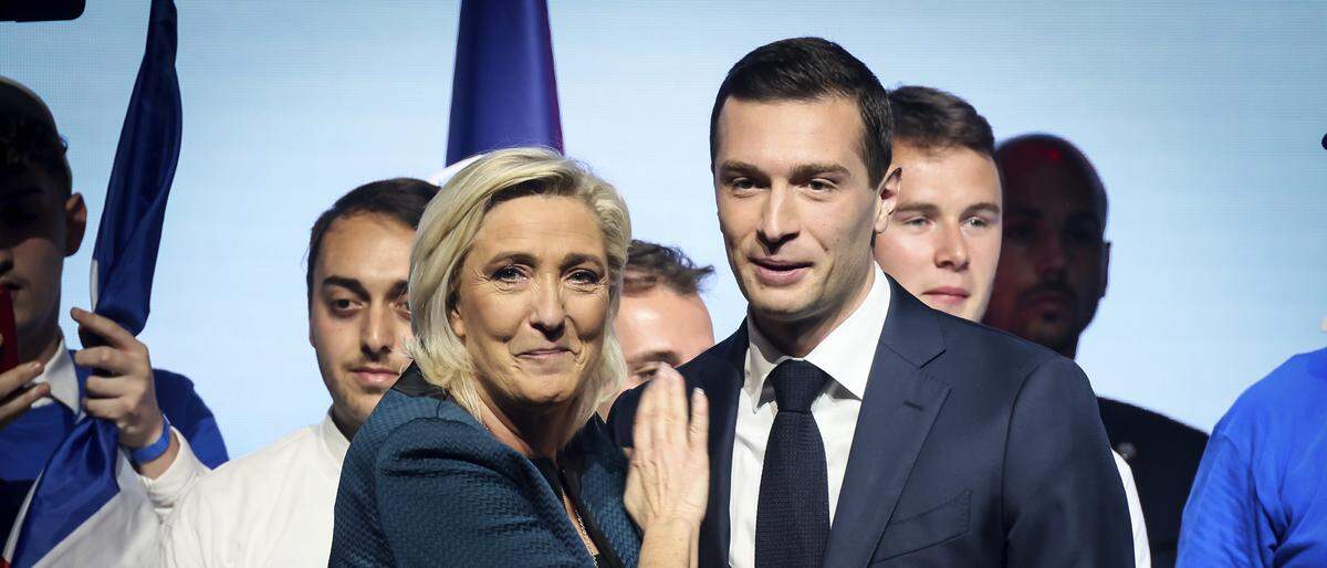 Marine Le Pen und ihr politischer Ziehsohn Jordan Bardella  