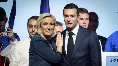 Marine Le Pen und ihr politischer Ziehsohn Jordan Bardella  
