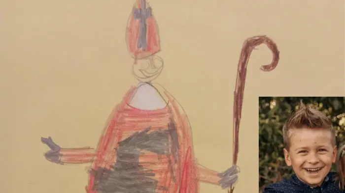 Lukas Hirzberger (5) aus Baierdorf bei Anger hat einen Nikolaus gemalt.