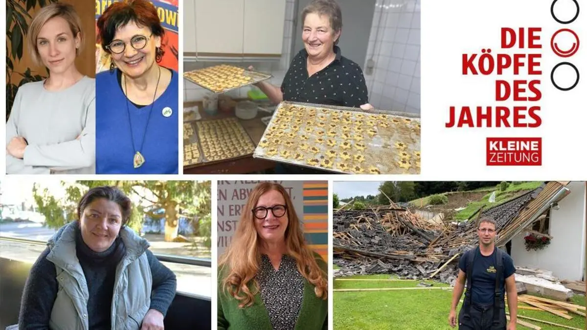 Von links oben im Uhrzeigersinn: Lisa Münzer und Ida Hafner, Grete Kirchleitner, Walter Wallner, Michaela Pfennich und Natalija Titikalova