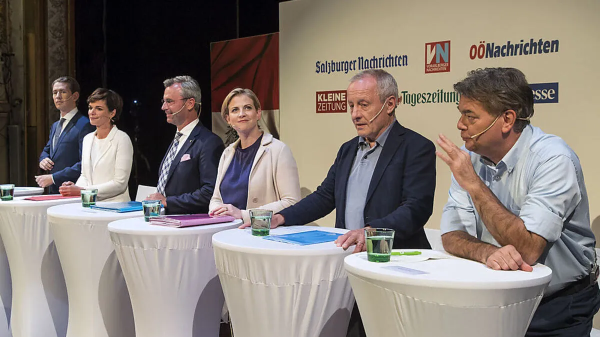 Kurz Rendi-Wagner, Hofer, Meinl-Reisinger, Pilz und Kogler 