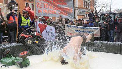 Bauern protestierten schon im März gegen das Ende der Milchquote