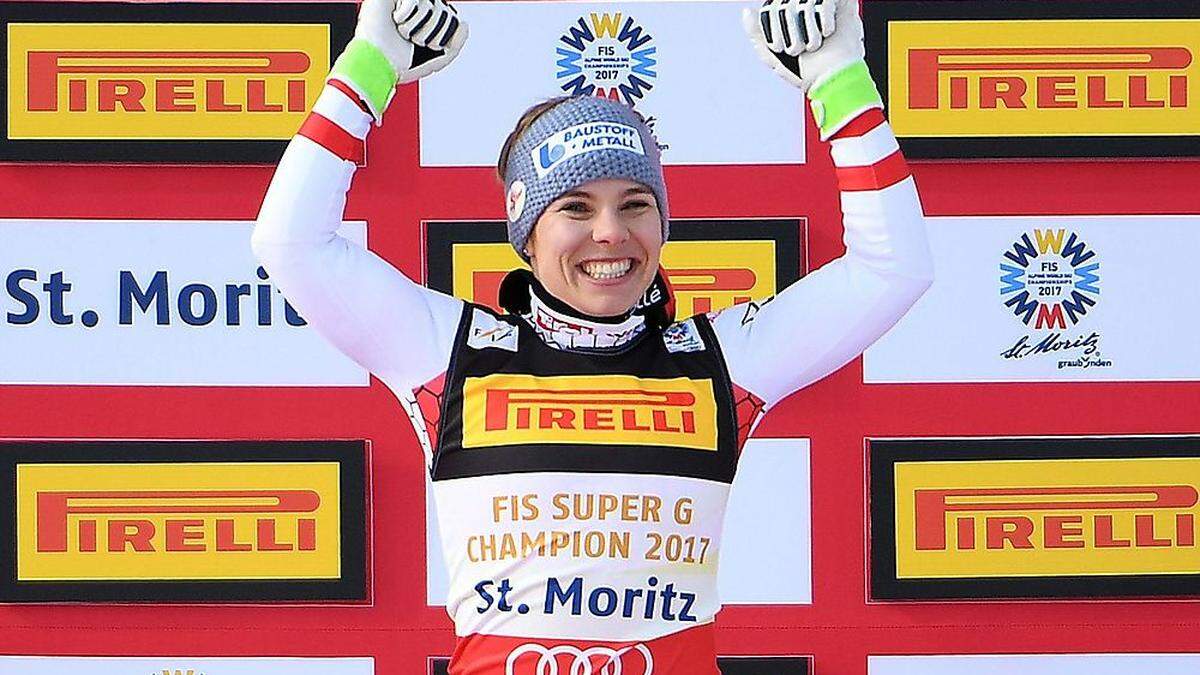 Nicole Schmidhofer hat es schon auf der Bauch stehen: &quot;Champion&quot;