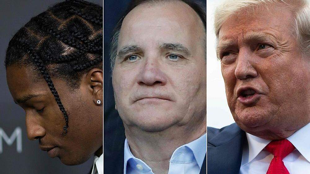 Die Hauptdarsteller des Justizfall der für internationale Verstimmung sorgt: A$AP Rocky, Schwedens Premier Stefan Löfven und Donald Trump