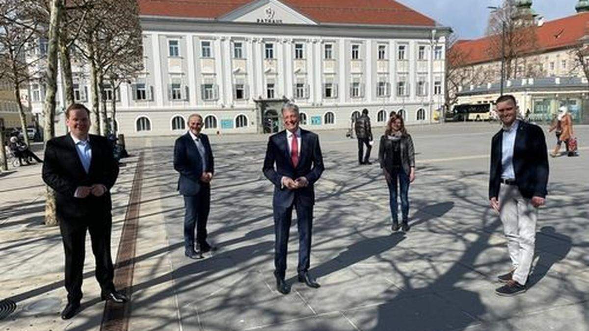 Weichenstellung bei der SPÖ Klagenfurt: v.l.: Kucher, Pfeiler, Kaiser, Smrečnik, Petritz