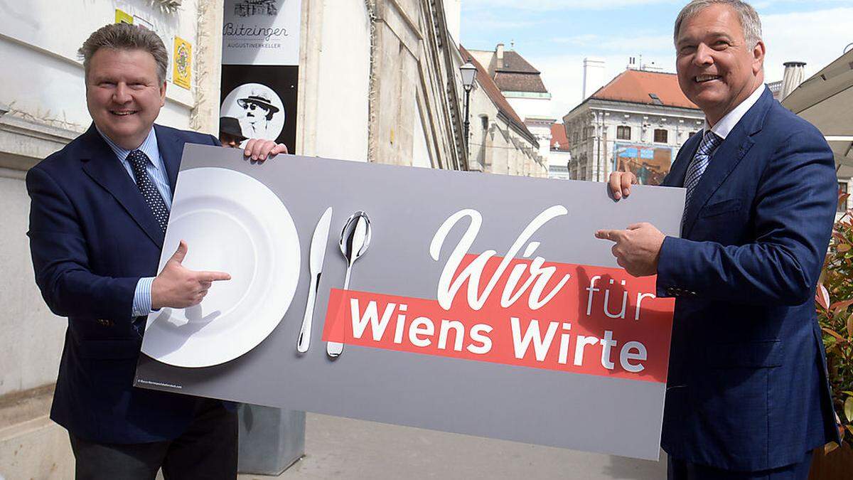  Wiens Bürgermeister Michael Ludwig (SPÖ/l.) Wirtschaftskammer Präsident Walter Ruck (ÖVP)