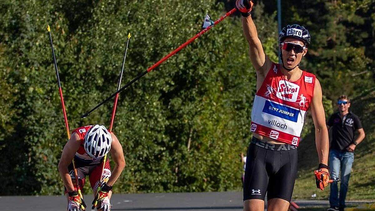ÖSV-Athlet Mario Seidl holte sich nach Rang zwei am Samstag gestern den Sieg beim Sommer-GP-Finale in der Villacher Alpenarena