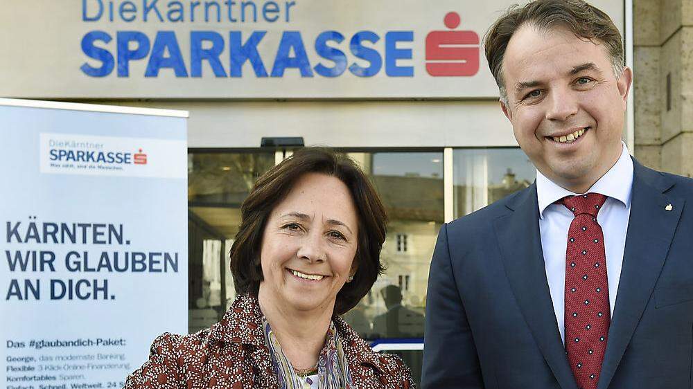 Die Vorstandsdirektoren der Kärntner Sparkasse: Gabriele Semmelrock-Werzer und Siegfried Huber