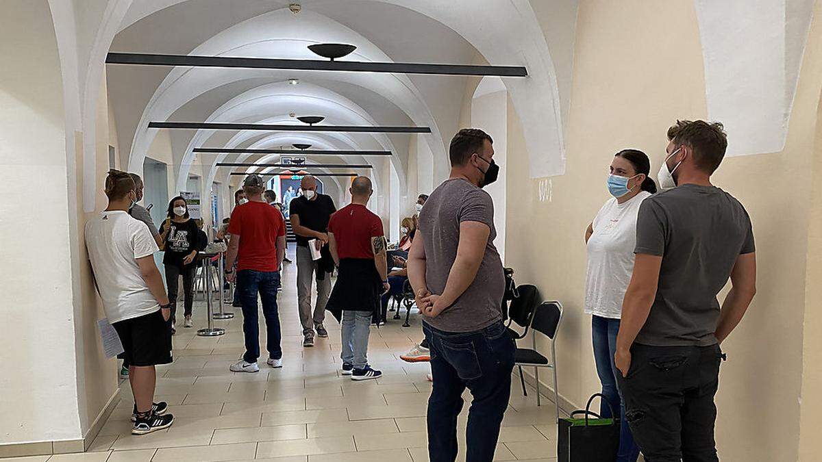 Bei der ersten Impfaktion im Einkaufszentrum LCS in Leoben im August war der Andrang groß