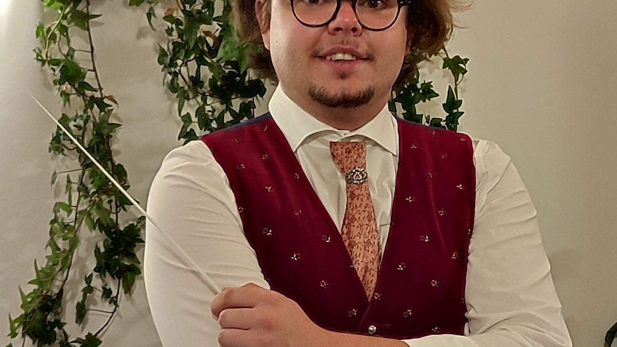 Seit einigen Monaten hält Lukas Werkl als jüngster Kapellmeister Kärntens den Taktstock der Kolpingmusik fest in der Hand