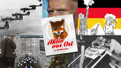 Im Video zu sehen: Propagandasujet aus Nazi-Bildband, Kinder, die eine Deutschland-Flagge malen, der Luftangriff auf Polen, Ustasa-Symoble und der „Ortstafelsturm“