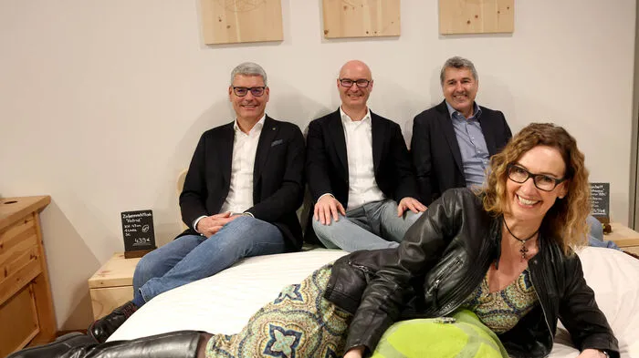 LaModula Eröffnung des Schauraumes: Hannes Bodlaj, Franz Josef Lagger, Martin Krebs (von links) und Barbara Bodlaj