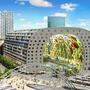 Die ungewöhnliche Rotterdamer Markthalle mit einem Kunstwerk des niederländischen Künstlers Arno Coenenfindet findet sich ebenfalls auf der Liste der Architektur-Weltwunder