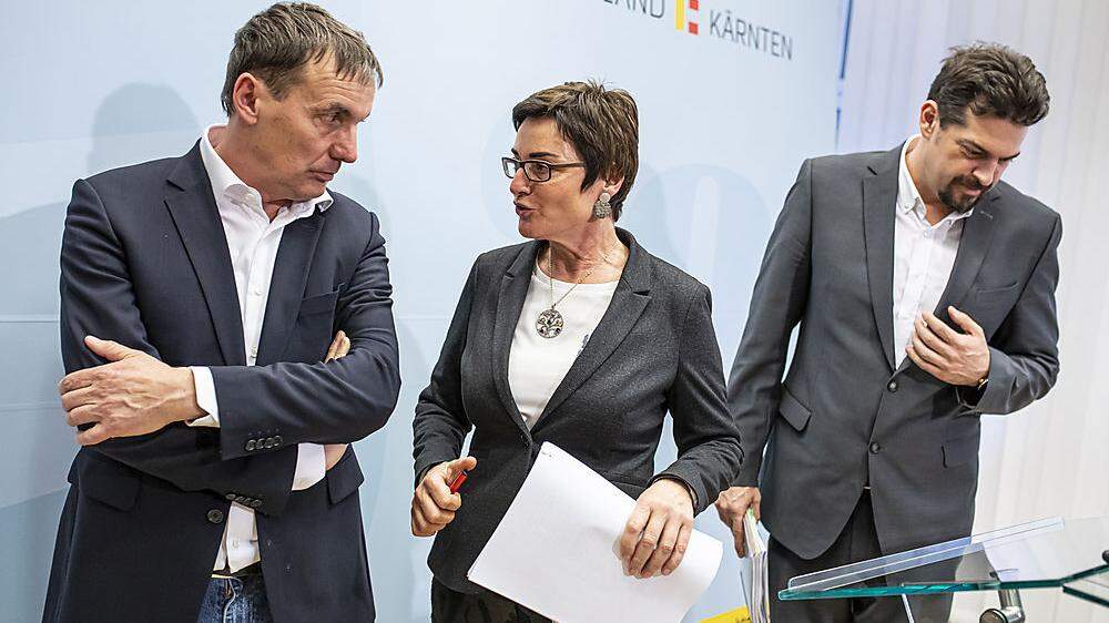 Berät die Politik in Impffragen: Heimo Wallenko (links) mit Gesundheitsreferentin Beate Prettner und Corona-Koordinator Günther Wurzer