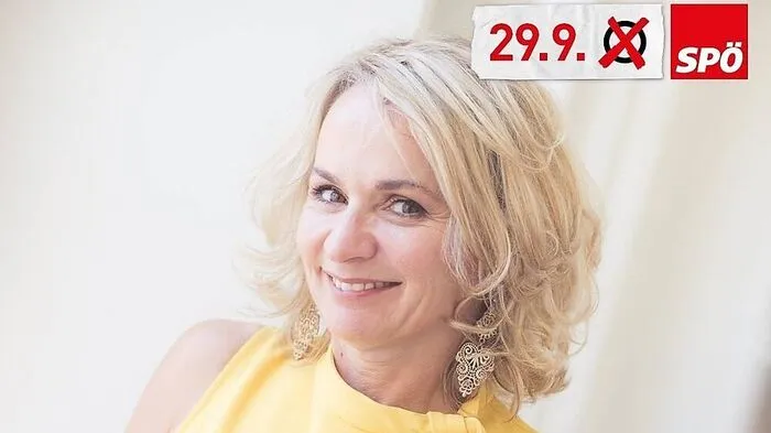 Wahlwerbung mit Elisabeth Blanik . . .
