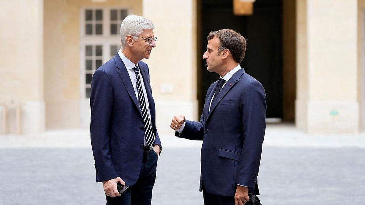 Arsene Wenger mit dem französischen Präsidenten Emanuel Macron