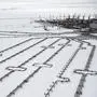 Incoming pipelines leading to the Bovanenkovo gas field on the Yamal peninsula in the Arctic circle on May 21, 2019. (Photo by Alexander NEMENOV / AFP)