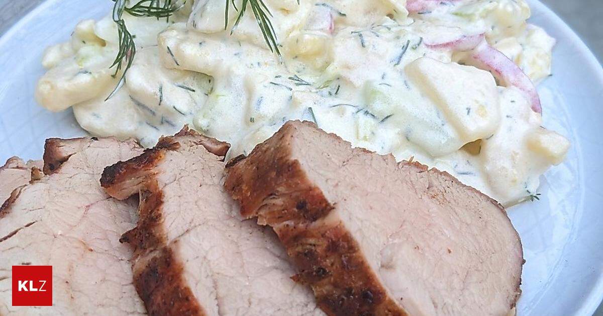 Rezepttipp: Gegrilltes Schweinefilet mit Erdäpfelsalat