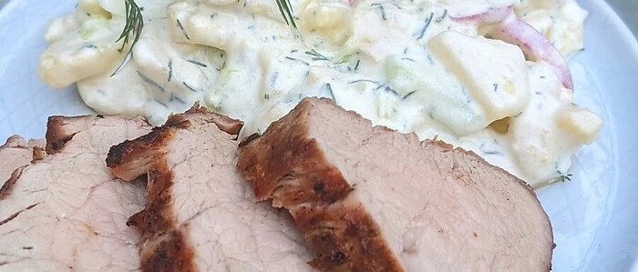 Erdäpfelsalat beim Grillen - köstlich!