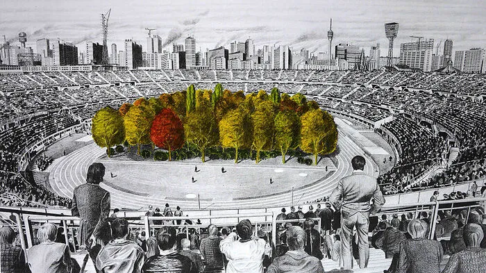 Ein Wald im Wörthersee Stadion scheidet derzeit die Geister