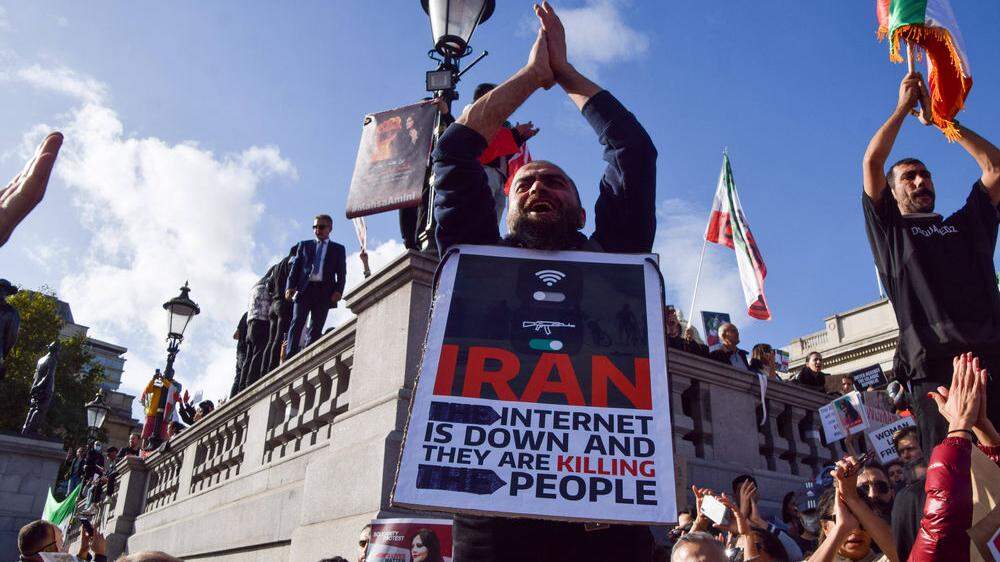 Der iranische Protest schlug weltweit auf. Dieses Bild wurde in London aufgenommen
