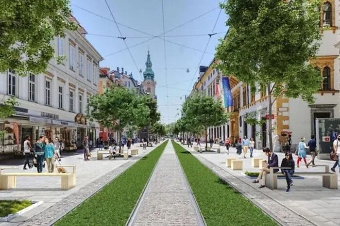 Die Stadt-Allee soll mit Bäumen und Rasengleisen die Herrengasse und die Annenstraße attraktiver für Flaneure und den Handel machen, fordert Neos-Kandidat Pointner. Die Bäume in der Herrengasse seien aus Sicht der ÖVP und KPÖ bei der Tramdichte undenkbar. Dafür wären nur die Grünen und die Neos. In der Annenstraße sind alle außer der FPÖ für mehr Grün. Einstimmig sind alle dafür, die Rettung derAnnenstraße noch einmal anzugehen.