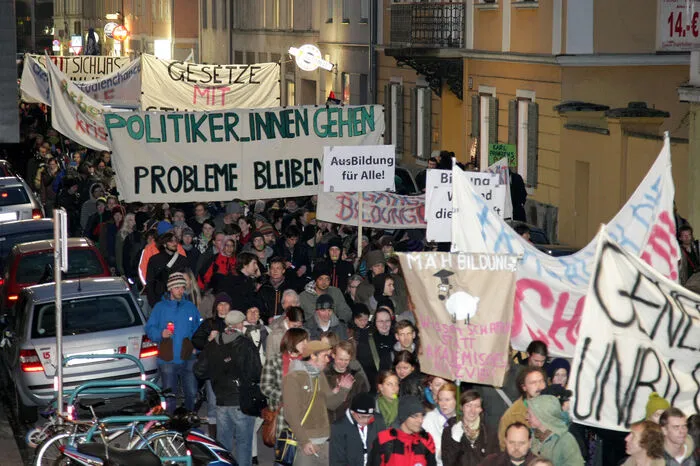 Protestmarsch durch Graz