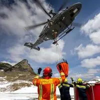 Der AW-169 des Bundesheeres bei einer Übung mit der Feuerwehr