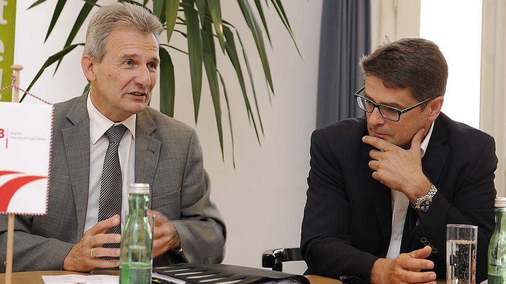 ÖGB-Präsident Erich Foglar mit Alexander Lechner von der FSG Steiermark (von links)