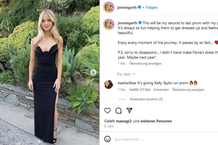 Schauspielerin Jennie Garth teilt ein Foto von Tochter Fiona auf ihrem Instagram Account, die hübsche Blondine feiert dieses Jahr nämlich ebenfalls ihren Schulabschluss.