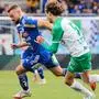 HARTBERG,AUSTRIA,24.OCT.21 - SOCCER - ADMIRAL Bundesliga, TSV Hartberg vs SK Rapid Wien. Image shows Juergen Heil (Hartberg) and Robert Ljubicic (Rapid).
Photo: GEPA pictures/ Michael Meindl