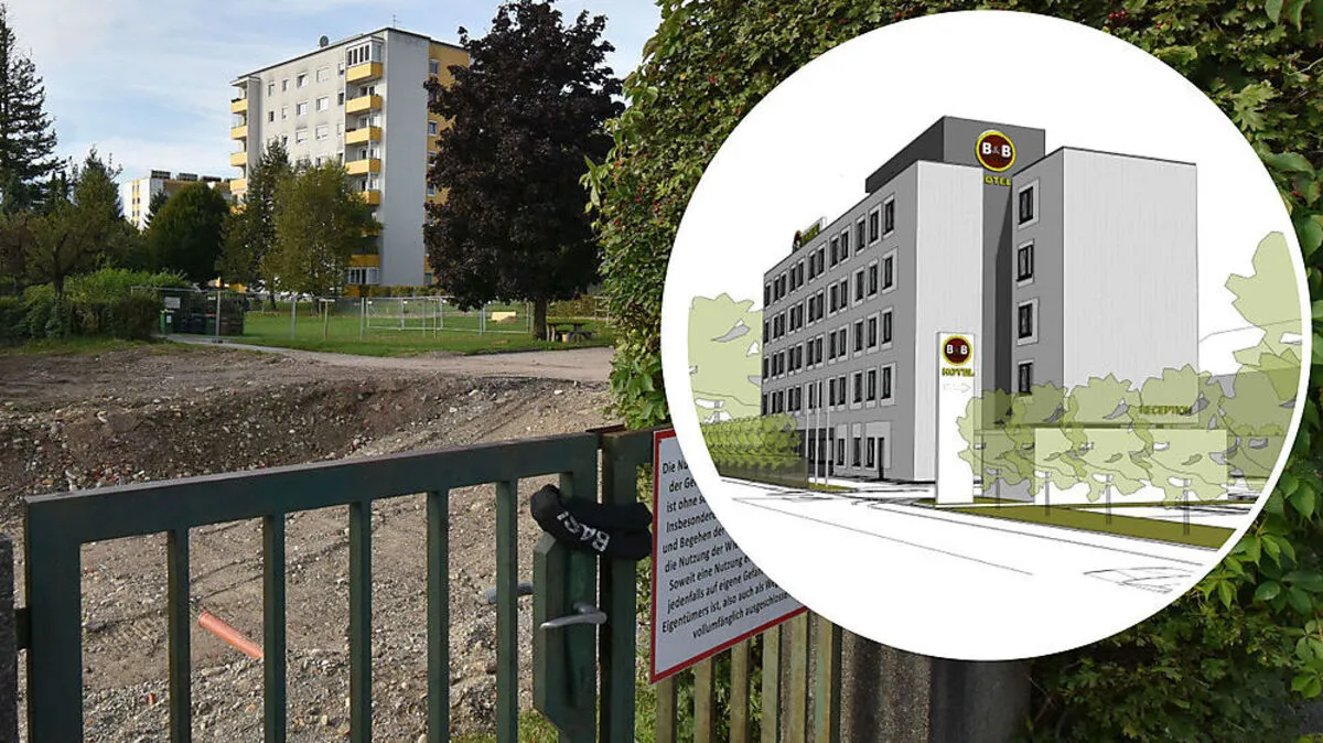 Auf diesem 3500 Quadratmeter-Grundstück wird das Budget-Hotel (siehe Plan oben) gebaut