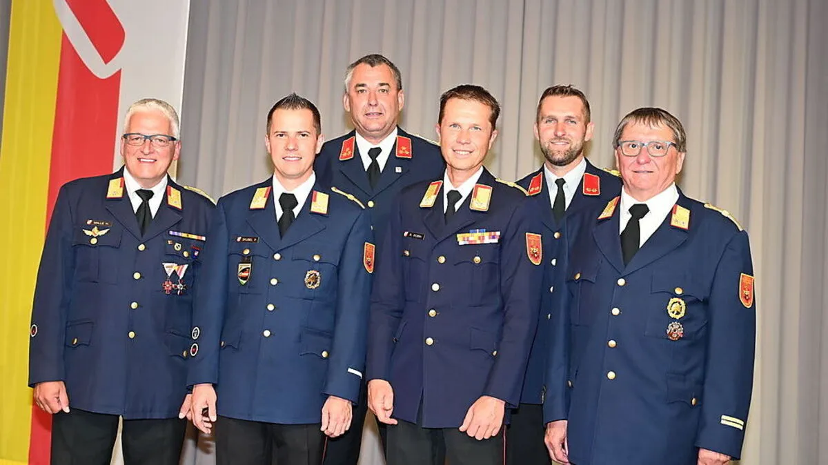 Malle, Skubel, Brezovnik, LFK Rudolf Robin, Brodnig, Opetnik (von links)