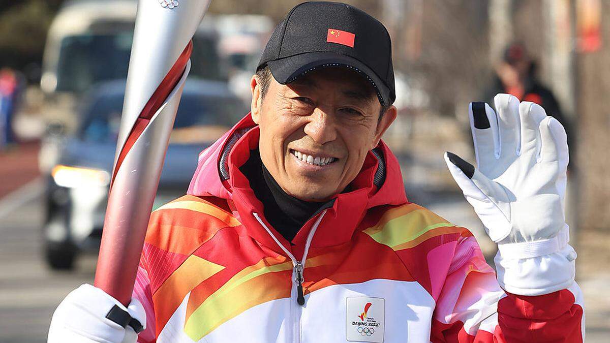 Zhang Yimou beim Fackellauf