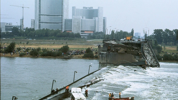 Der Einsturz der Wiener Reichsbrücke am 1. August 1976 forderte ein Todesopfer. 