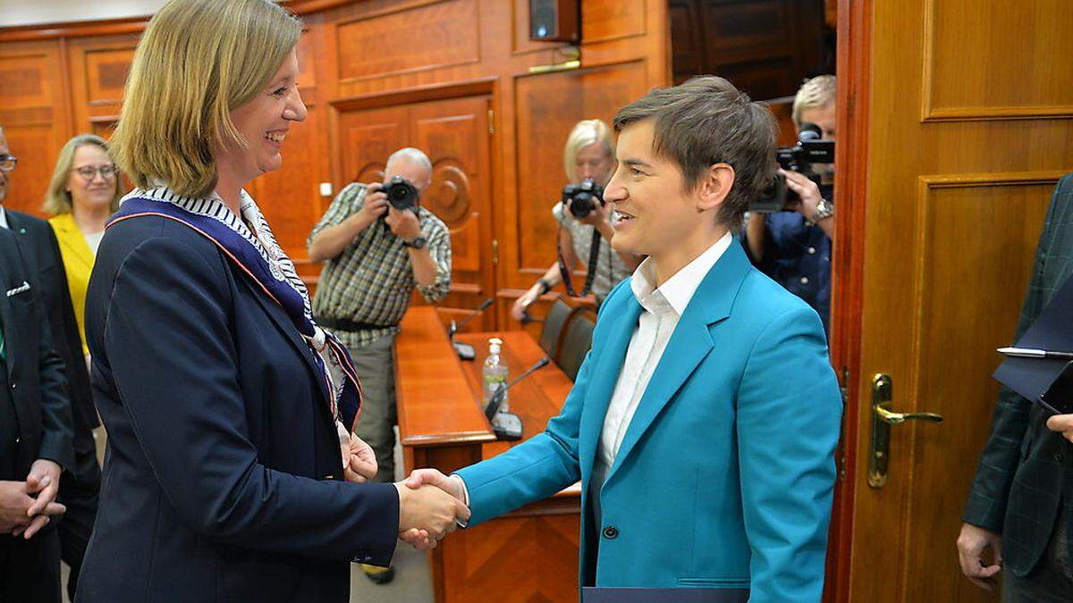 Die steirische Wirtschaftslandesrätin Barbara Eibinger-Miedl und Serbiens Premierministerin Ana Brnabić 