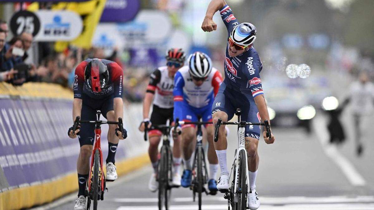 Mathieu van der Poel jubelte im Ziel 