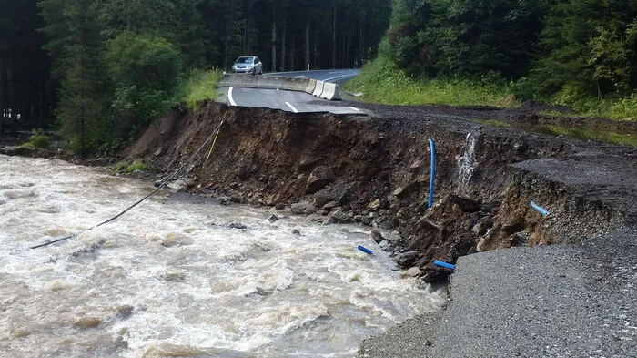 So sah die Sölkpassstraße nach den schweren Unwettern im August 2017 aus.