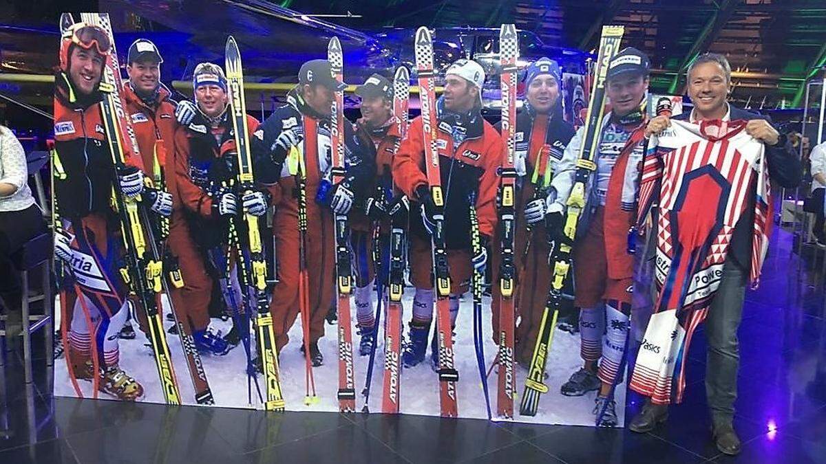 Fritz Strobl (rechts) komplettierte mit der Startnummer 45 den neunfachsieg am Patscherkofel