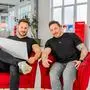 Rafael Jernej (links) und Manuel Schmiedt bauten ein Autohaus zu Kärntens größtem Fitnesscenter um