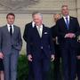 Besuch beim König: Karl Nehammer mit Charles Michel, Emanuel Macron und König Philippe in Brüssel